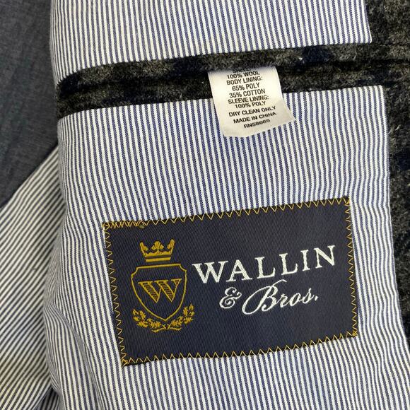 Wallin & Bros Mens 38S Wool Tweed Tailored Sports Coat Blazer Elbow Patches - Picture 14 of 16